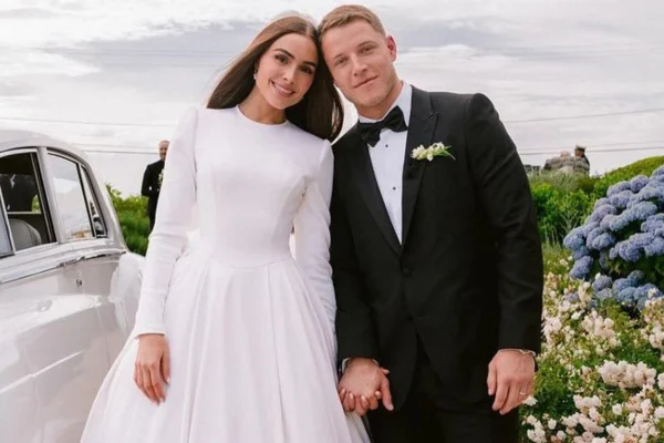 Olivia Culpo Wedding, Olivia Culpo, Christian McCaffrey, Napa Valley wedding, celebrity wedding, bridal fashion, wedding planning, luxury wedding, wedding reception